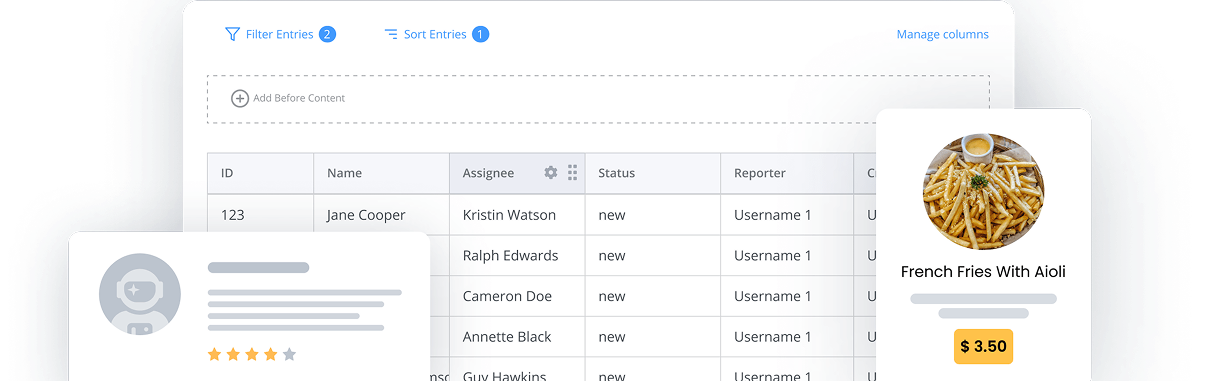 Stylized image depicting Formidable Forms' user interface and functionality.