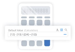 Stylized image depicting calculated fields that can be inserted in Formidable forms.