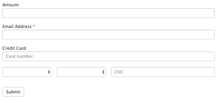 Stripe sample credit card form