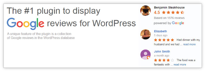 Google Reviews Widget - WordPress customer review plugin free