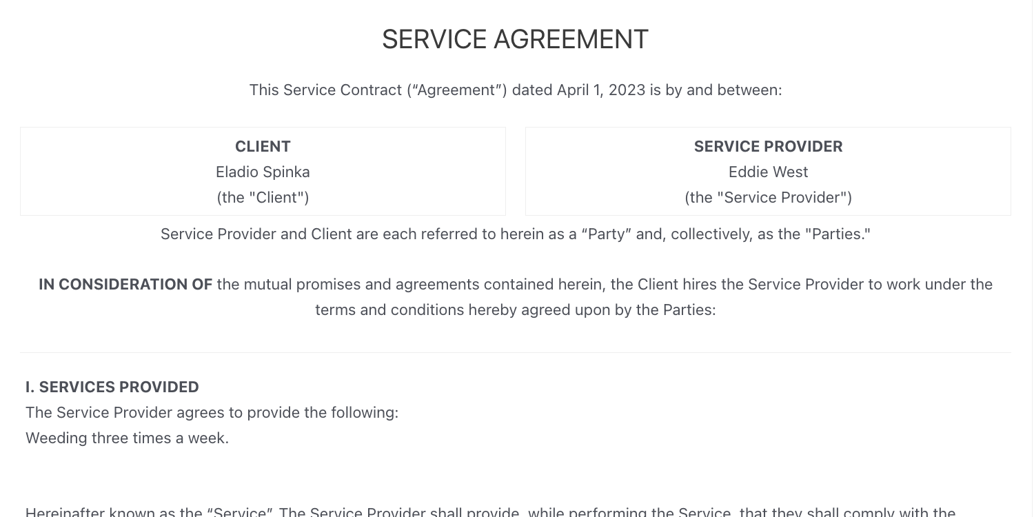 Contract Agreement Template